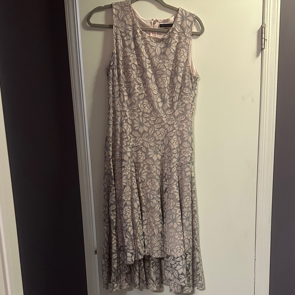 Tommy Hilfiger Sleeveless Floral Lace Midi Dress - Blush Pink